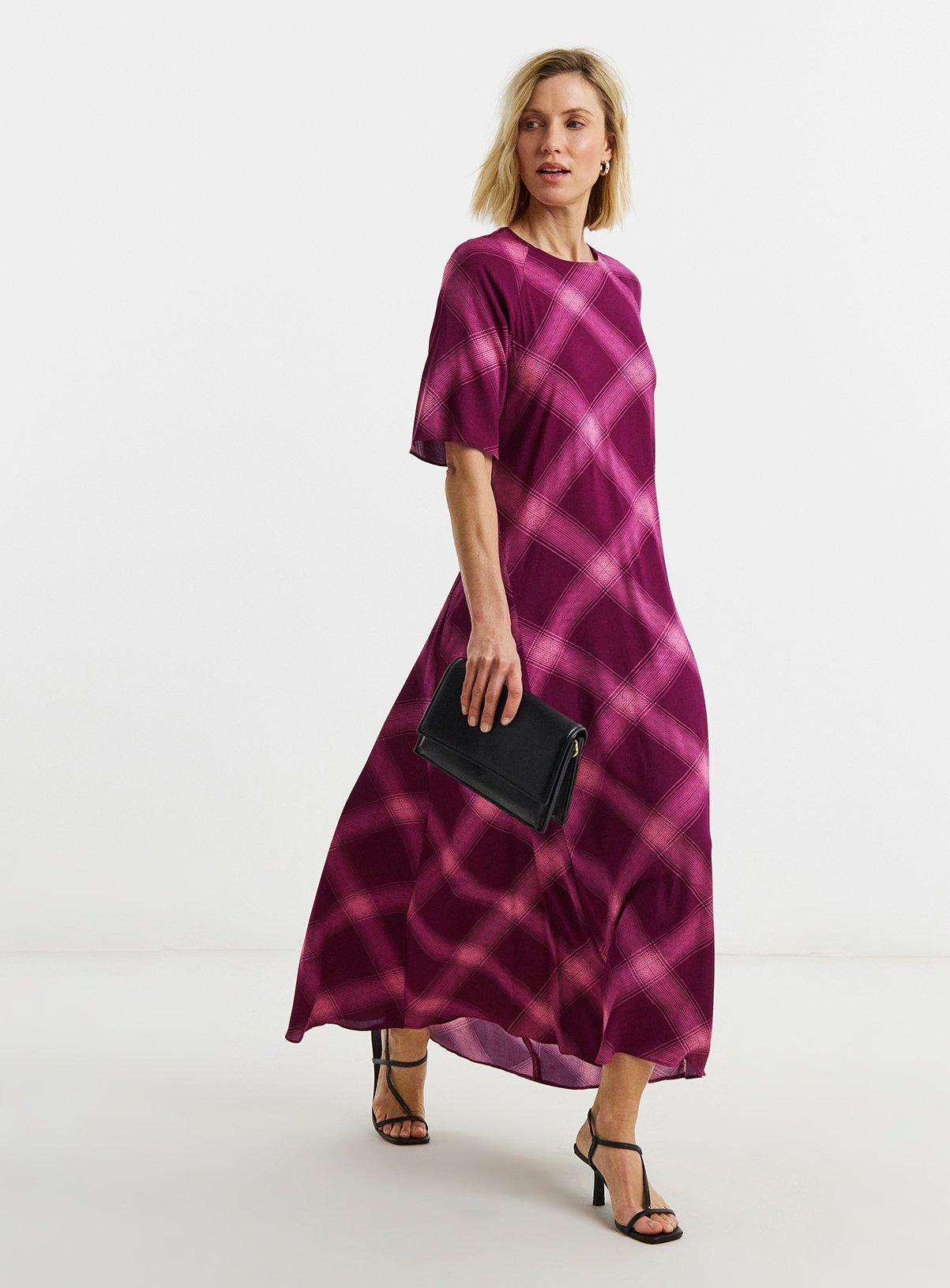 JD WILLIAMS Short Sleeve Care Free Maxi Dress 8 - Image 1 thumbnail